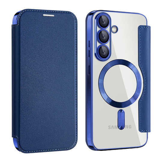 MagSafe-hoes voor Samsung Galaxy S25 S931, Techsuit, SmartMag Book, Blauw