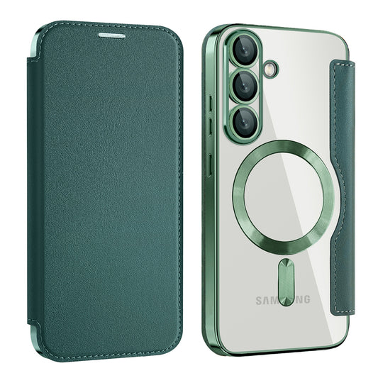 MagSafe-hoes voor Samsung Galaxy S25 S931, Techsuit, SmartMag Book, Groen
