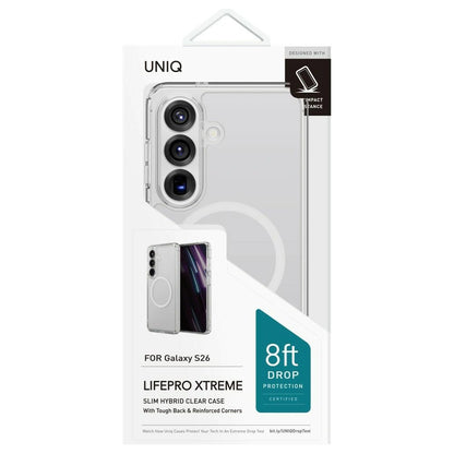 MagSafe hoesje voor Samsung Galaxy S25 S931, UNIQ, LifePro Xtreme MagClick, Transparant