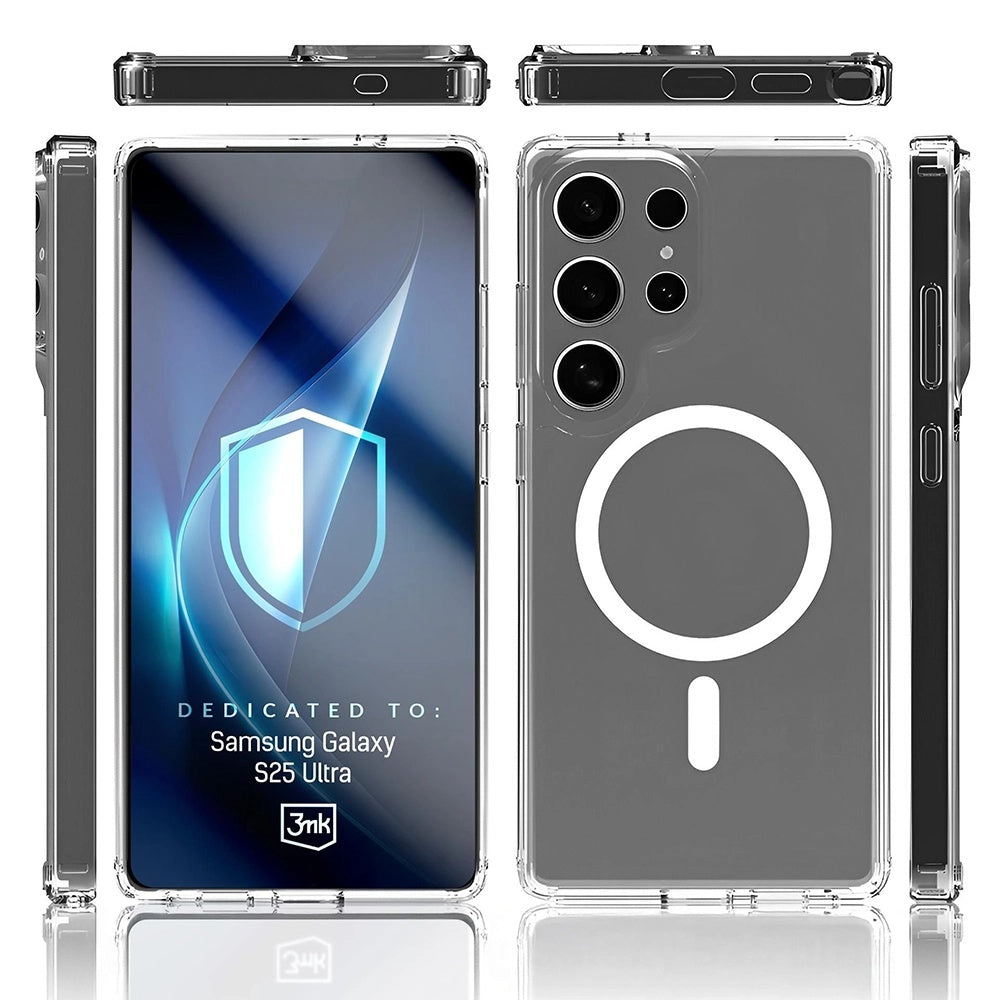 MagSafe Case for Samsung Galaxy S25 Ultra S938, 3MK, Armor MagCase, Transparent