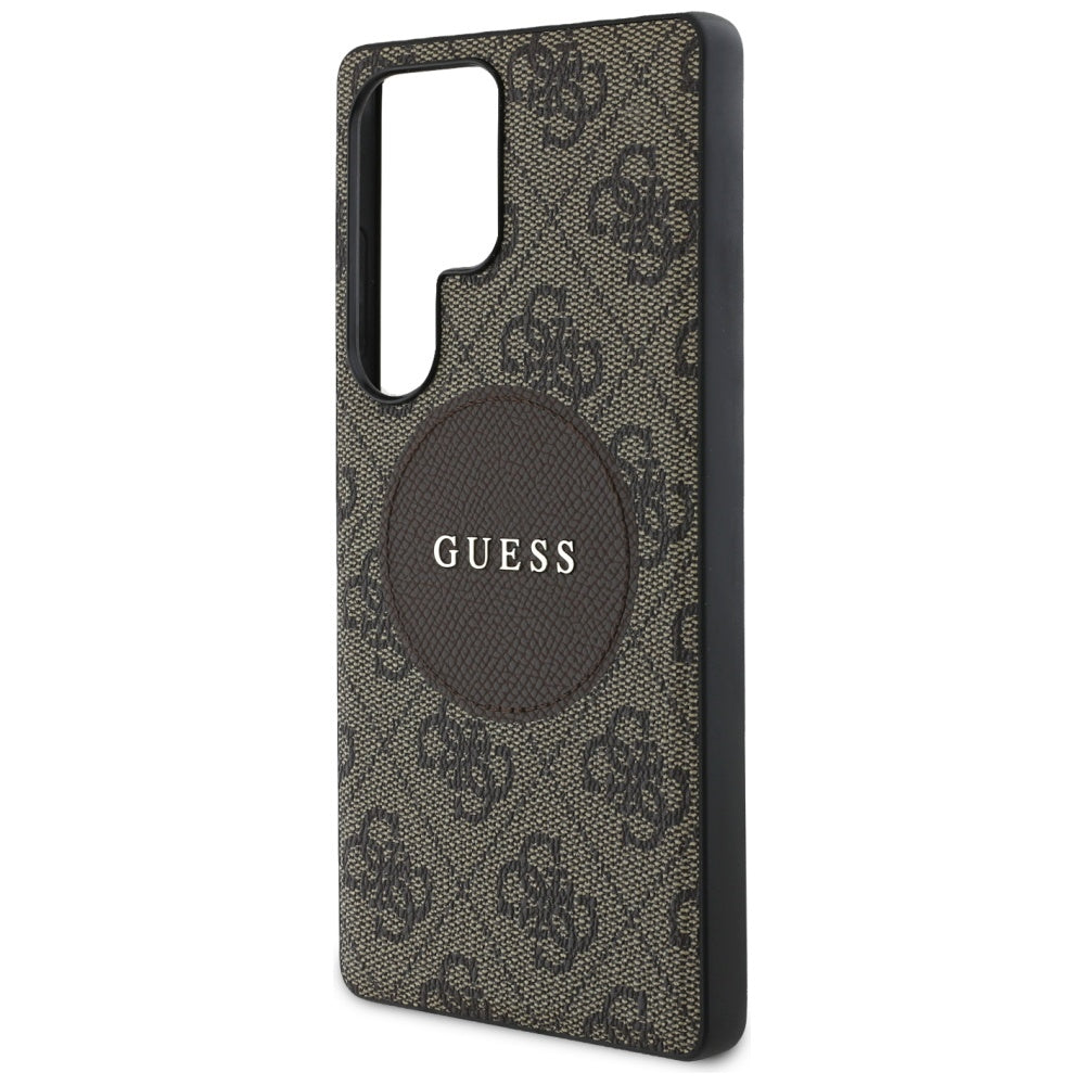 MagSafe hoesje voor Samsung Galaxy S25 Ultra S938, Guess, 4G Circle Classic Logo, Bruin