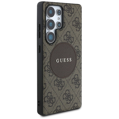 MagSafe hoesje voor Samsung Galaxy S25 Ultra S938, Guess, 4G Circle Classic Logo, Bruin