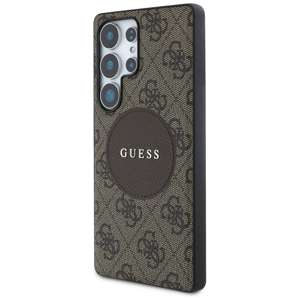 MagSafe hoesje voor Samsung Galaxy S25 Ultra S938, Guess, 4G Circle Classic Logo, Bruin