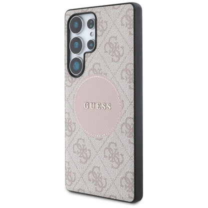 MagSafe Case for Samsung Galaxy S25 Ultra S938, Guess, 4G Circle Classic Logo, Pink