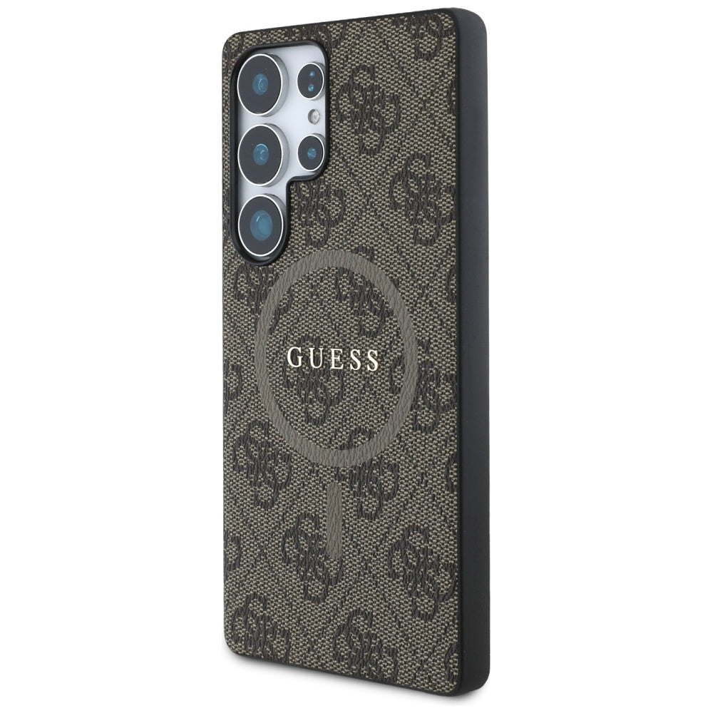 MagSafe hoesje voor Samsung Galaxy S25 Ultra S938, Guess, 4G Ring Classic Logo, Bruin