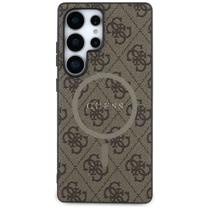 MagSafe hoesje voor Samsung Galaxy S25 Ultra S938, Guess, 4G Ring Classic Logo, Bruin