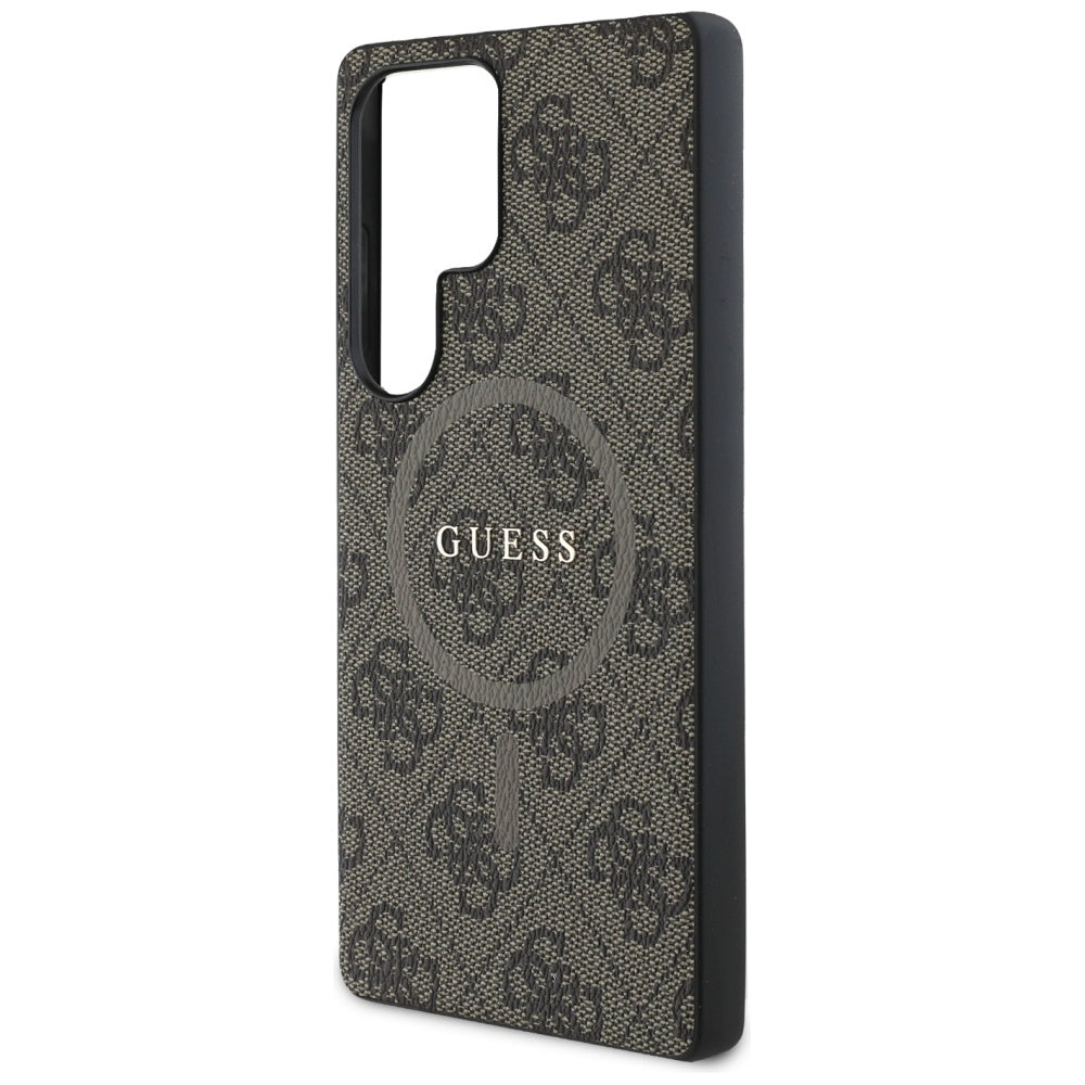MagSafe hoesje voor Samsung Galaxy S25 Ultra S938, Guess, 4G Ring Classic Logo, Bruin