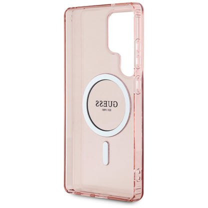 Étui MagSafe pour Samsung Galaxy S25 Ultra S938, Guess, IML Glitter Circle, Rose