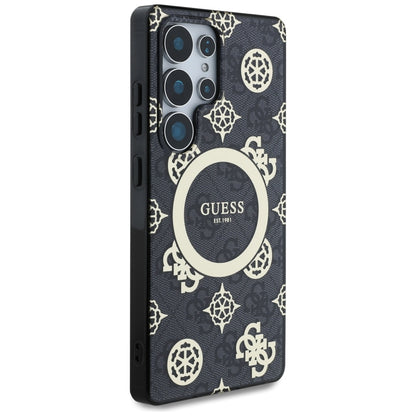 MagSafe hoesje voor Samsung Galaxy S25 Ultra S938, Guess, IML Peony On 4G Background, Zwart
