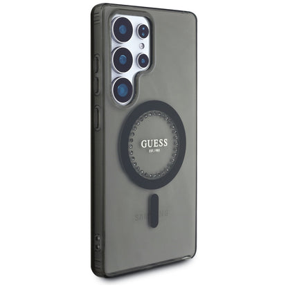 Étui MagSafe pour Samsung Galaxy S25 Ultra S938, Guess, IML Rhinestone, Noir