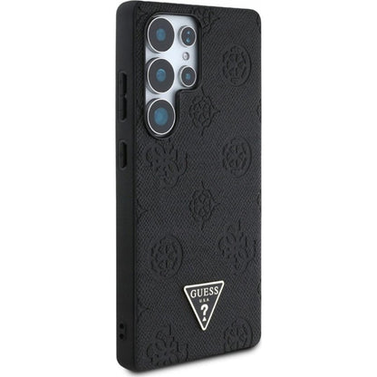 MagSafe Hülle für Samsung Galaxy S25 Ultra S938, Guess, Peony Grained Hot Stamp Triangle, Braun