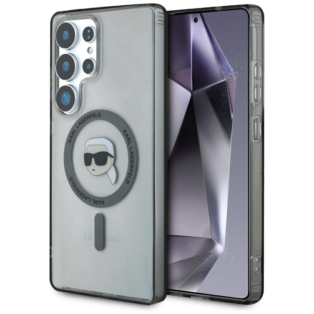 MagSafe hoes voor Samsung Galaxy S25 Ultra S938, Karl Lagerfeld, IML Karl's Head, Zwart