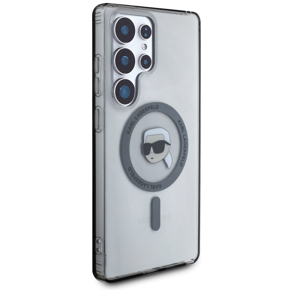 MagSafe hoes voor Samsung Galaxy S25 Ultra S938, Karl Lagerfeld, IML Karl's Head, Zwart