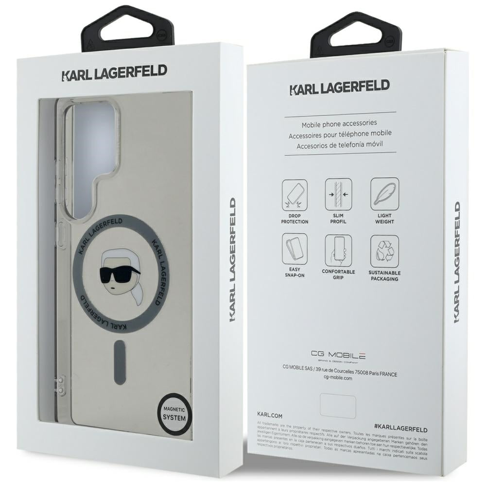 MagSafe hoes voor Samsung Galaxy S25 Ultra S938, Karl Lagerfeld, IML Karl's Head, Zwart
