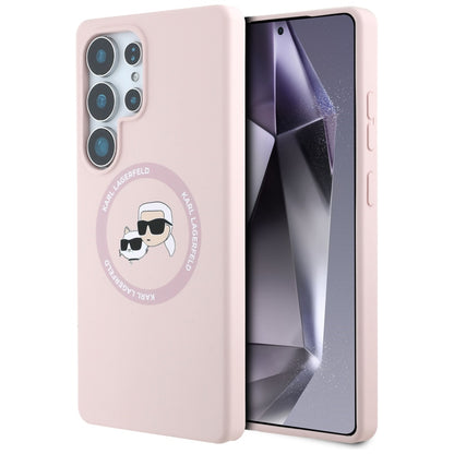 Housse MagSafe pour Samsung Galaxy S25 Ultra S938, Karl Lagerfeld, Silicone Double Heads, Rose