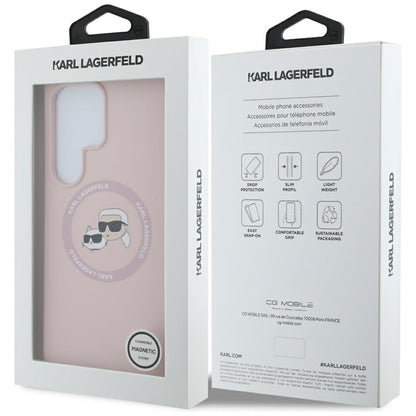 Housse MagSafe pour Samsung Galaxy S25 Ultra S938, Karl Lagerfeld, Silicone Double Heads, Rose