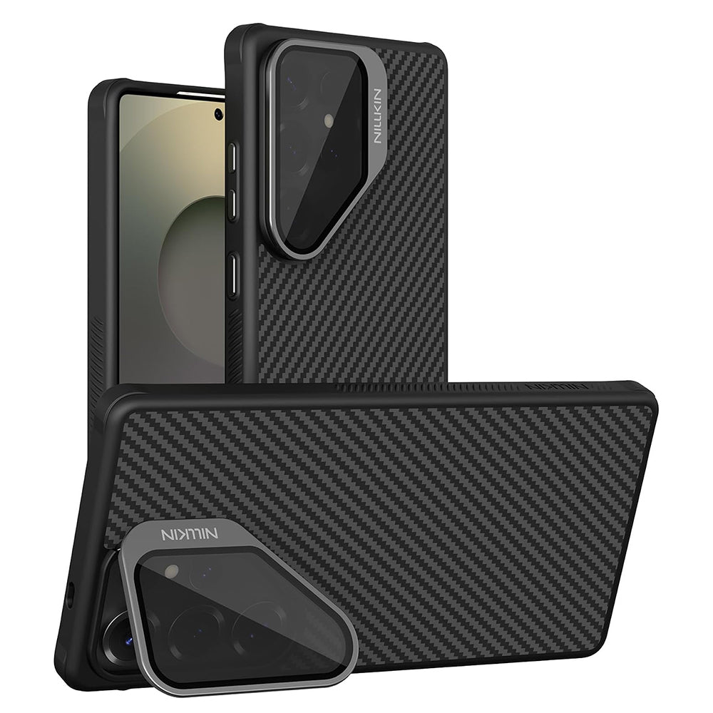 MagSafe-hoes voor Samsung Galaxy S25 Ultra S938, Nillkin, CarboProp met transparante zwarte lenskap, zwart