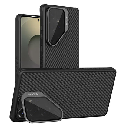 MagSafe-hoes voor Samsung Galaxy S25 Ultra S938, Nillkin, CarboProp met transparante zwarte lenskap, zwart