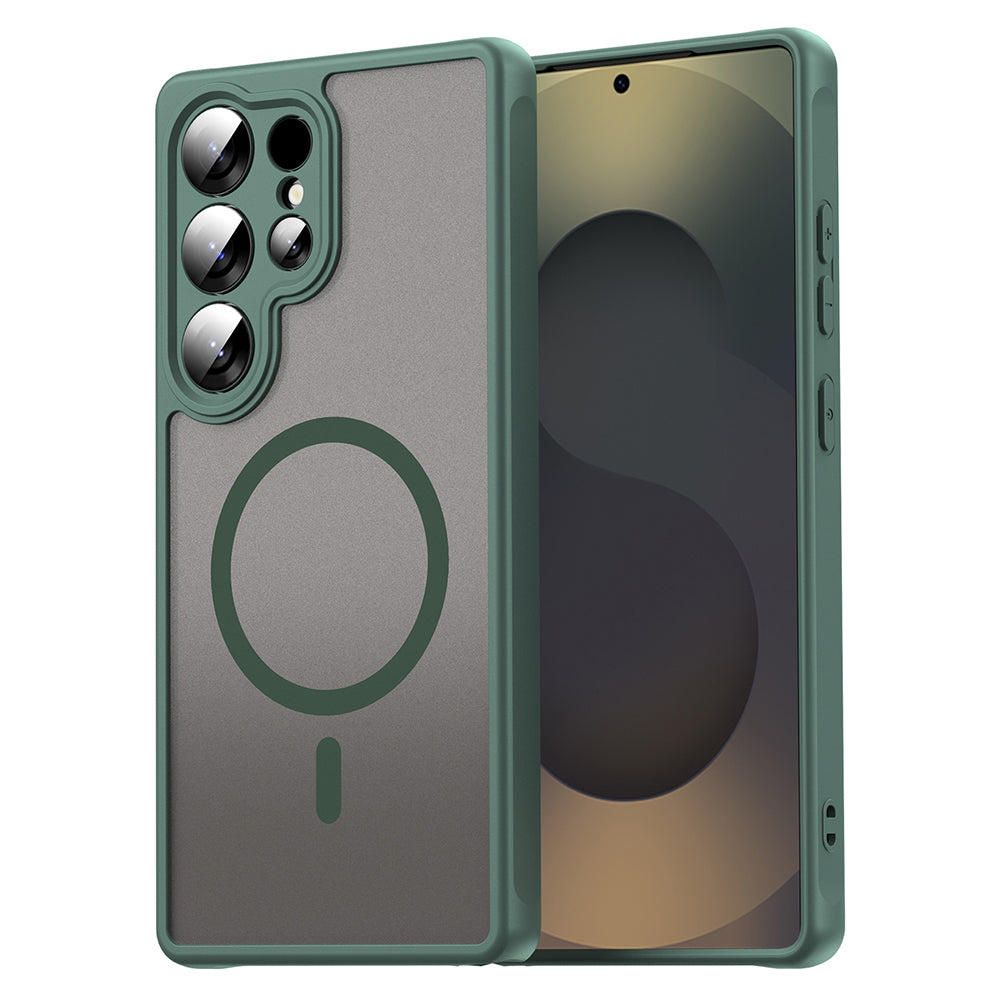 Coque MagSafe pour Samsung Galaxy S25 Ultra S938, Techsuit, HaloFrost II, Vert