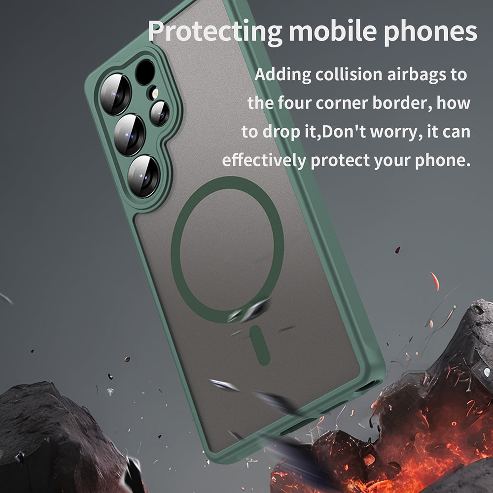 Coque MagSafe pour Samsung Galaxy S25 Ultra S938, Techsuit, HaloFrost II, Vert