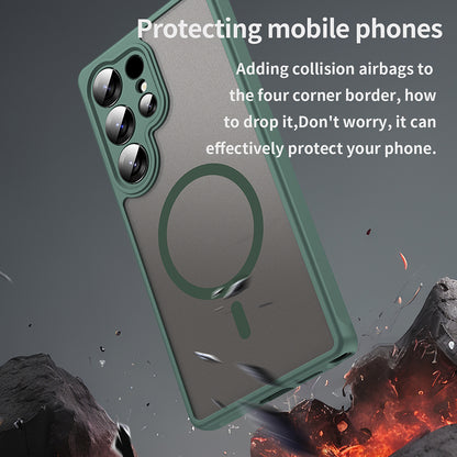Coque MagSafe pour Samsung Galaxy S25 Ultra S938, Techsuit, HaloFrost II, Vert