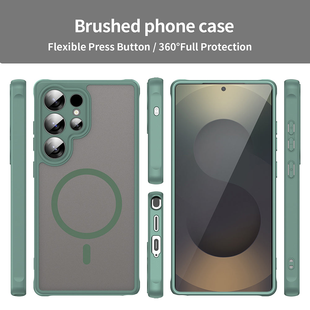 Coque MagSafe pour Samsung Galaxy S25 Ultra S938, Techsuit, HaloFrost II, Vert