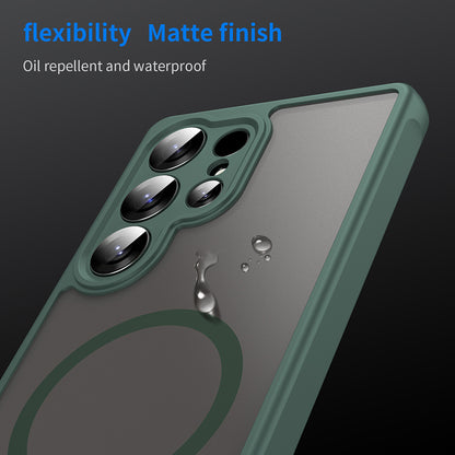 Coque MagSafe pour Samsung Galaxy S25 Ultra S938, Techsuit, HaloFrost II, Vert