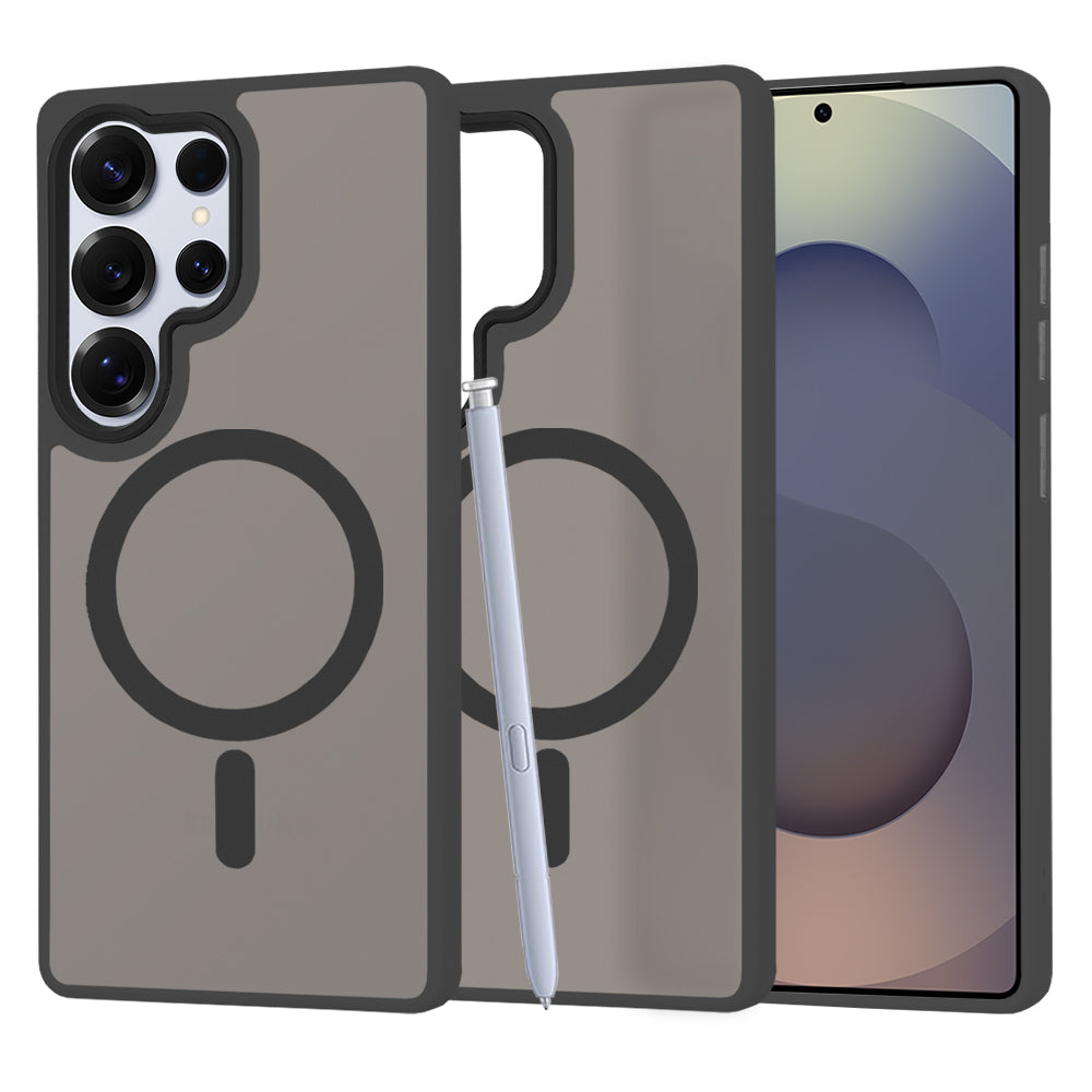 MagSafe Hülle für Samsung Galaxy S25 Ultra S938, Techsuit, HaloFrost, Schwarz