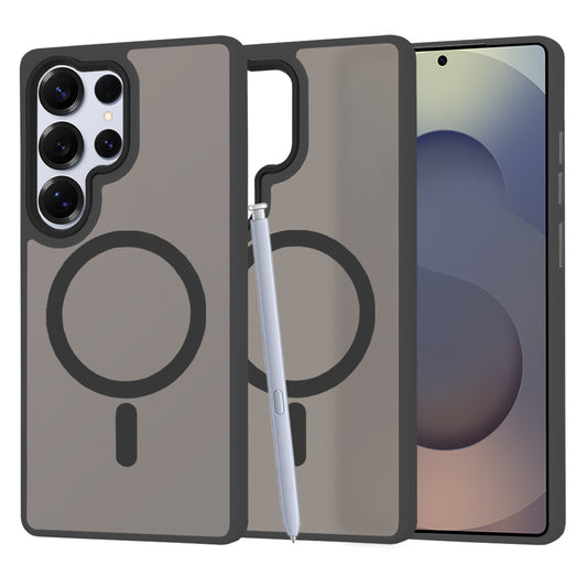 MagSafe Hülle für Samsung Galaxy S25 Ultra S938, Techsuit, HaloFrost, Schwarz