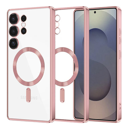 Coque MagSafe pour Samsung Galaxy S25 Ultra S938, Techsuit, Luxury Crystal, Rose