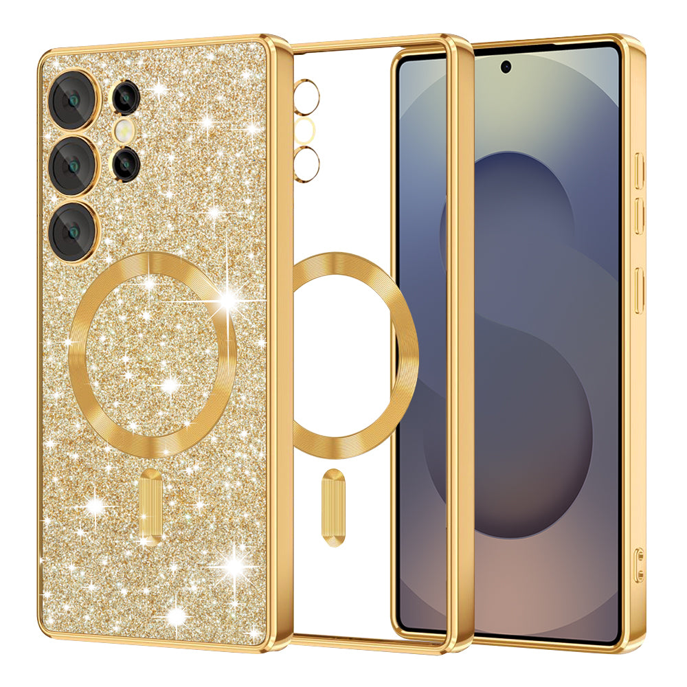 MagSafe-hoes voor Samsung Galaxy S25 Ultra S938, Techsuit, Luxury Glitter, Goud