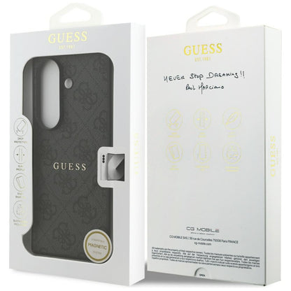MagSafe-Hülle für Samsung Galaxy S26 FE S741, Guess, 4G Embossed Ring Classic Logo, Schwarz