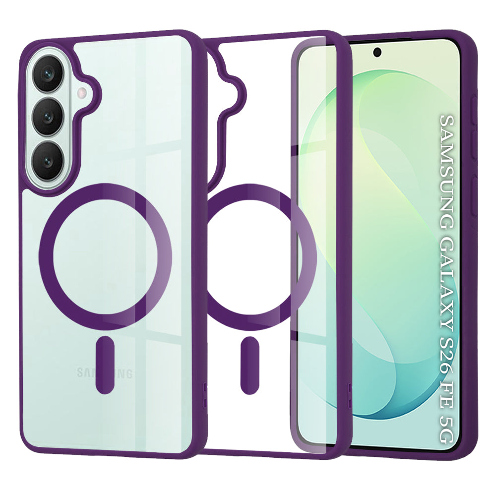 Coque MagSafe pour Samsung Galaxy S26 FE S741, Techsuit, Pro, violette