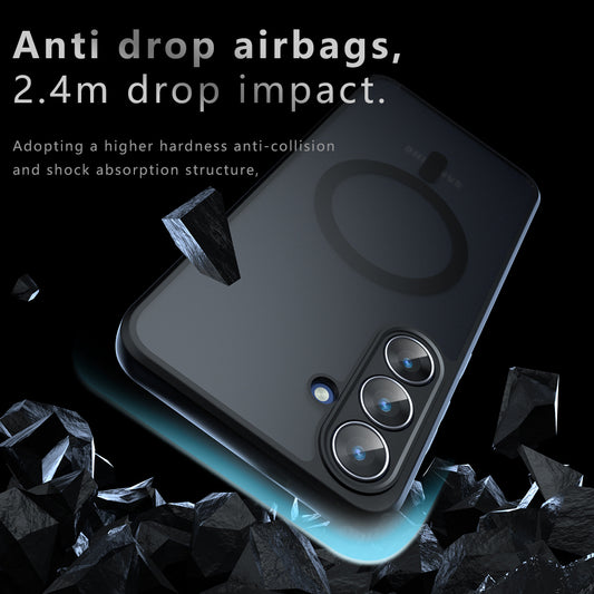 Coque MagSafe pour Samsung Galaxy S26 FE, Techsuit, PureFrost, Noir Satiné