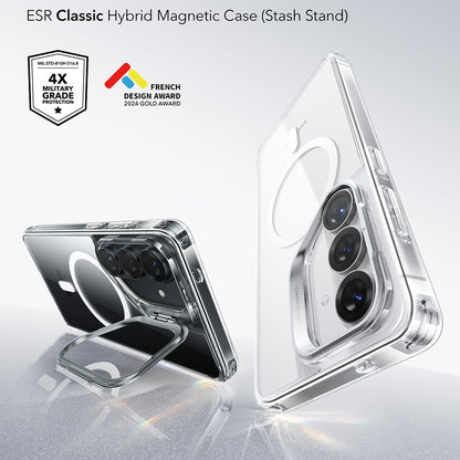 MagSafe Case for Samsung Galaxy S26 Plus, ESR, Classic Hybrid Kickstand, Transparent