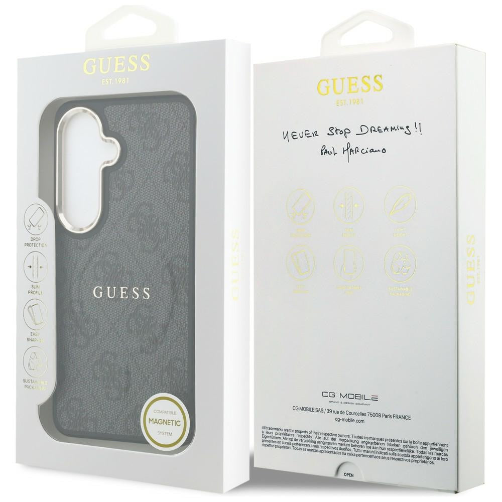 MagSafe-hoes voor Samsung Galaxy S26 Plus S947, Guess, 4G Geëmboste Ring, Zwart