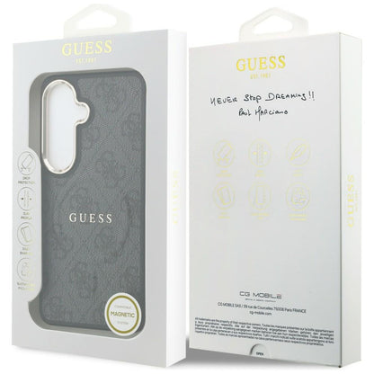 MagSafe-hoes voor Samsung Galaxy S26 Plus S947, Guess, 4G Geëmboste Ring, Zwart