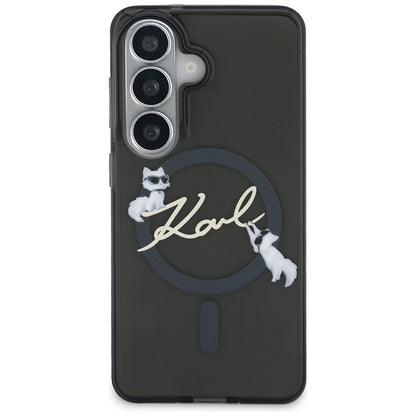 MagSafe-hoes voor Samsung Galaxy S26 Plus S947, Karl Lagerfeld, IML Choupette Karl Script Logo, Zwart