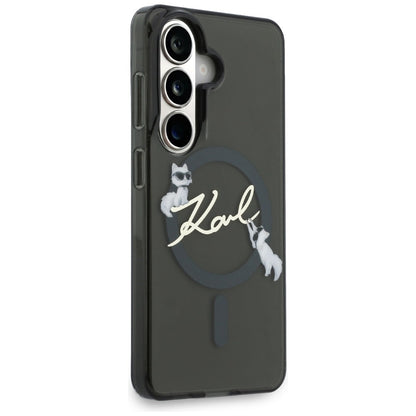 MagSafe-hoes voor Samsung Galaxy S26 Plus S947, Karl Lagerfeld, IML Choupette Karl Script Logo, Zwart