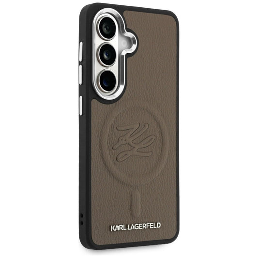 MagSafe hoesje voor Samsung Galaxy S26 Plus S947, Karl Lagerfeld, Initial Logo Debossed, Bruin