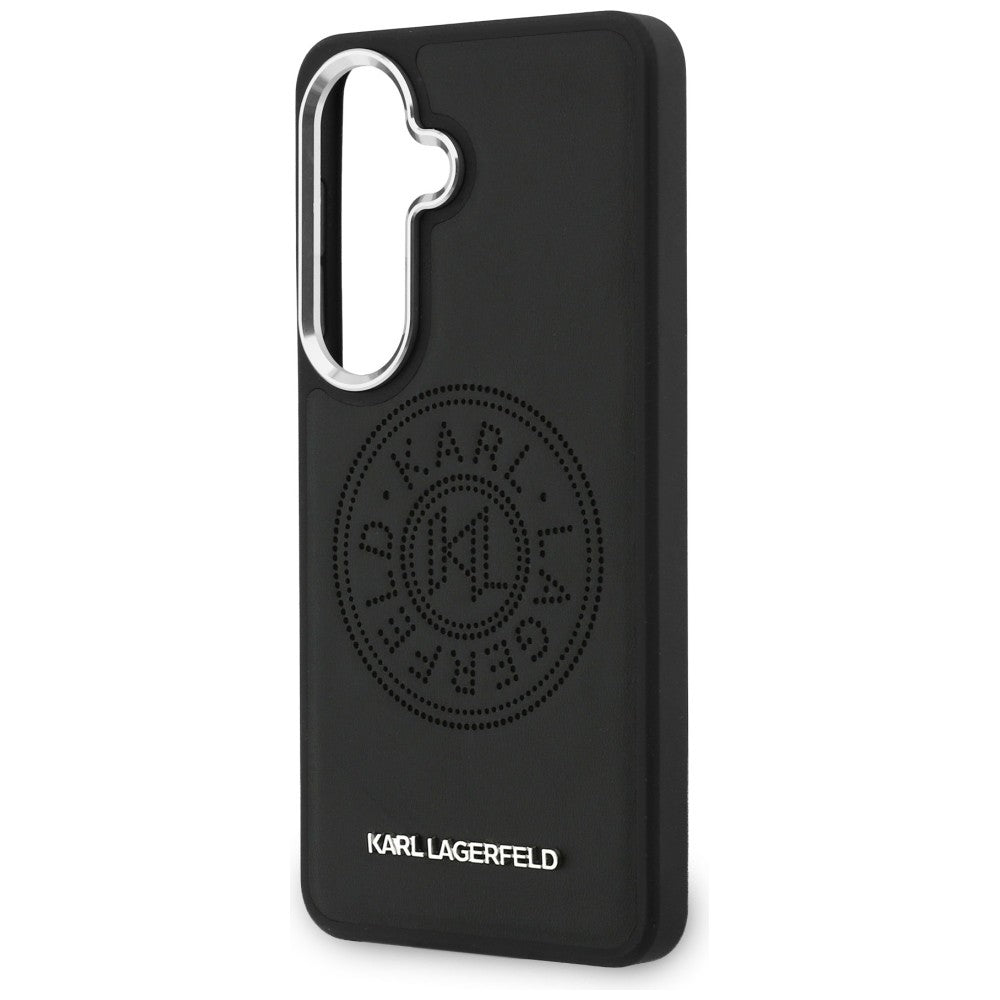 Coque MagSafe pour Samsung Galaxy S26 Plus S947, Karl Lagerfeld, Logo Karl Round Point, Noire