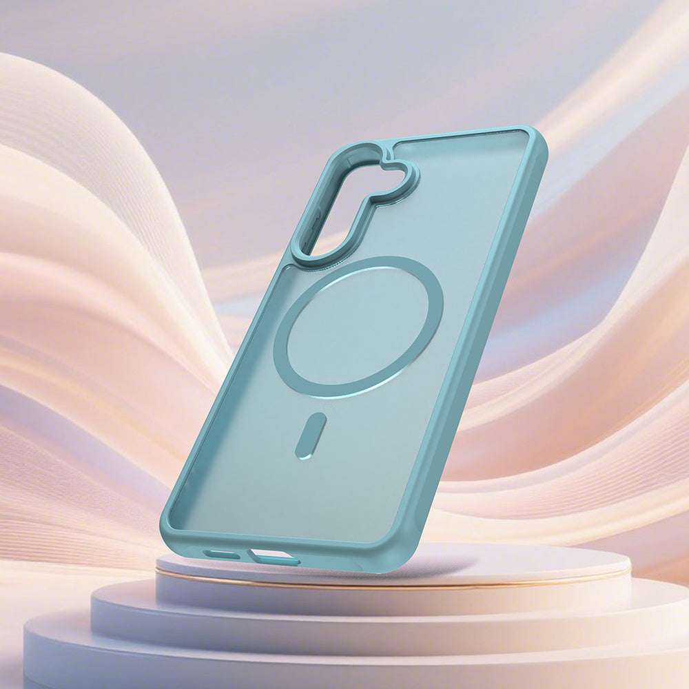 Coque MagSafe pour Samsung Galaxy S26 Plus, Techsuit, HaloFrost II, Vert Clair