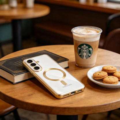 Étui MagSafe pour Samsung Galaxy S26 Plus, Techsuit, Luxury Crystal, Doré