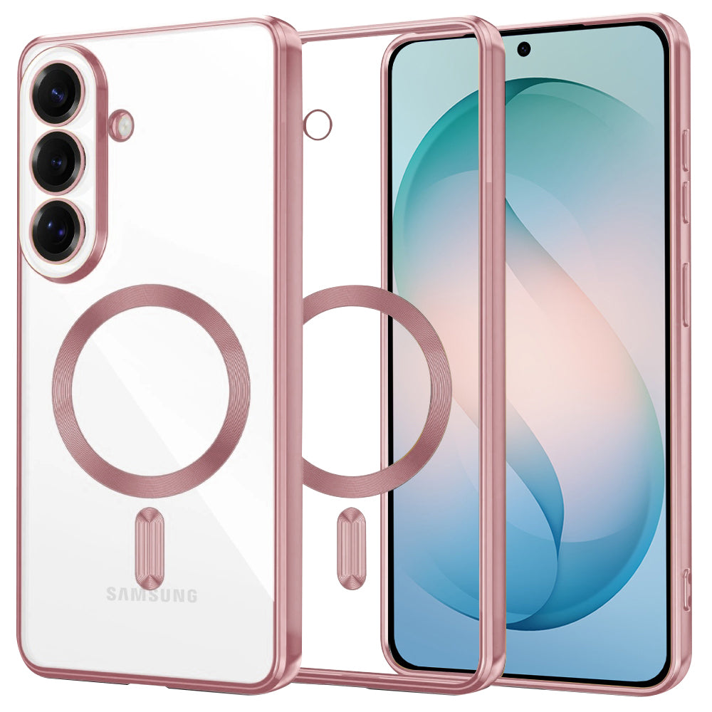 Étui MagSafe pour Samsung Galaxy S26 Plus, Techsuit, Luxury Crystal, Rose