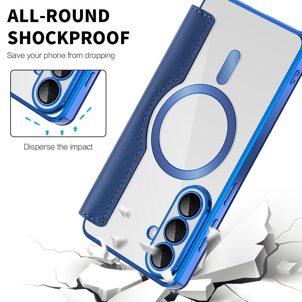 MagSafe Hülle für Samsung Galaxy S26 Plus, Techsuit, SmartMag Book, Blau