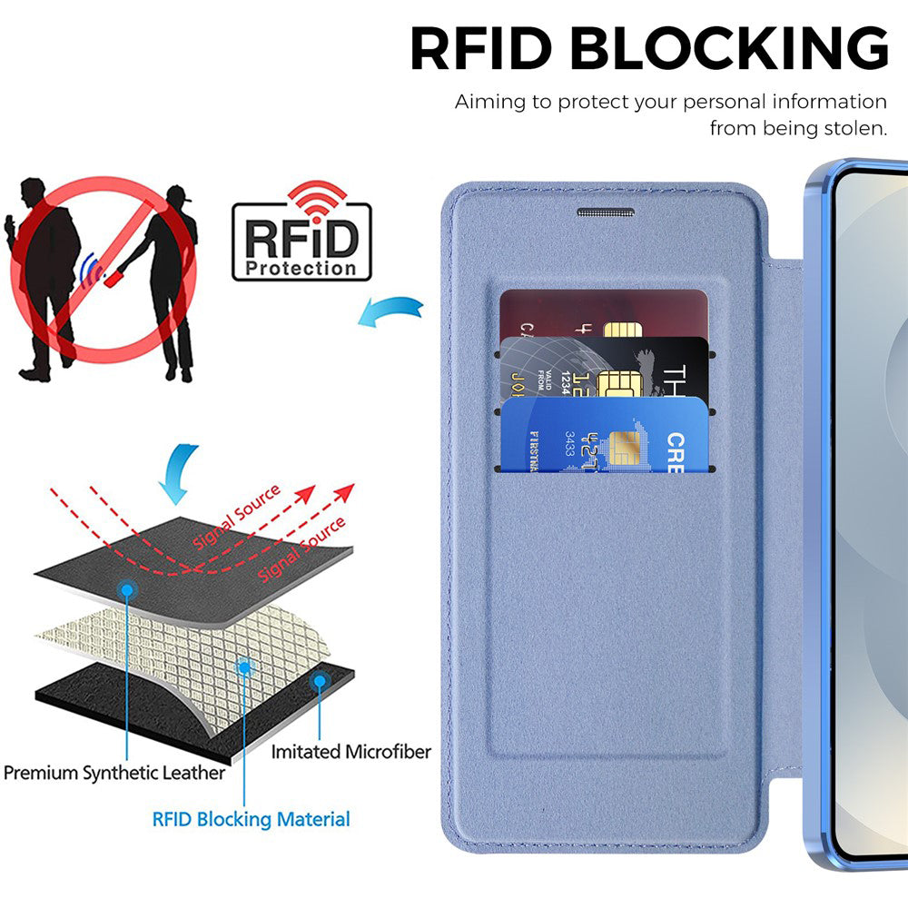 Housse MagSafe pour Samsung Galaxy S26 Plus, Techsuit, SmartMag Book, Bleu