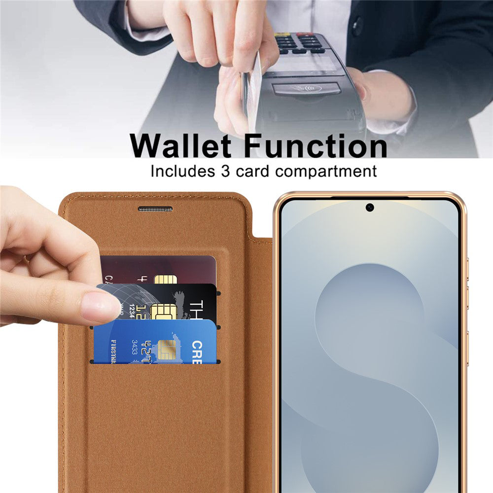 MagSafe hoes voor Samsung Galaxy S26 Plus, Techsuit, SmartMag Book, Bruin