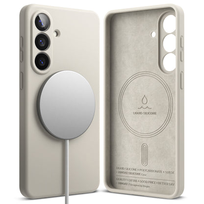 MagSafe hoesje voor Samsung Galaxy S26, Ringke, Siliconen, Crème