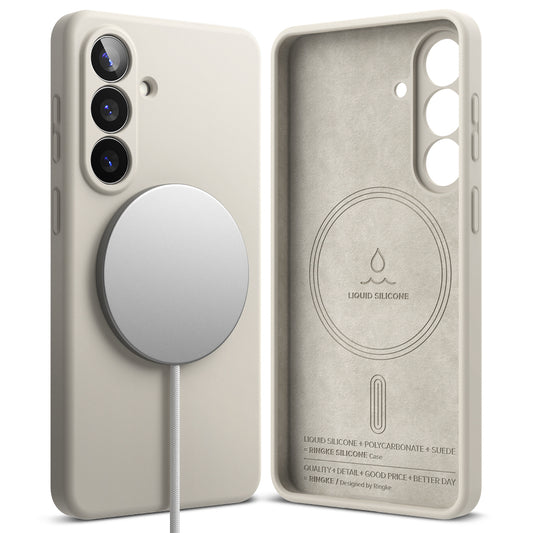 MagSafe hoesje voor Samsung Galaxy S26, Ringke, Siliconen, Crème