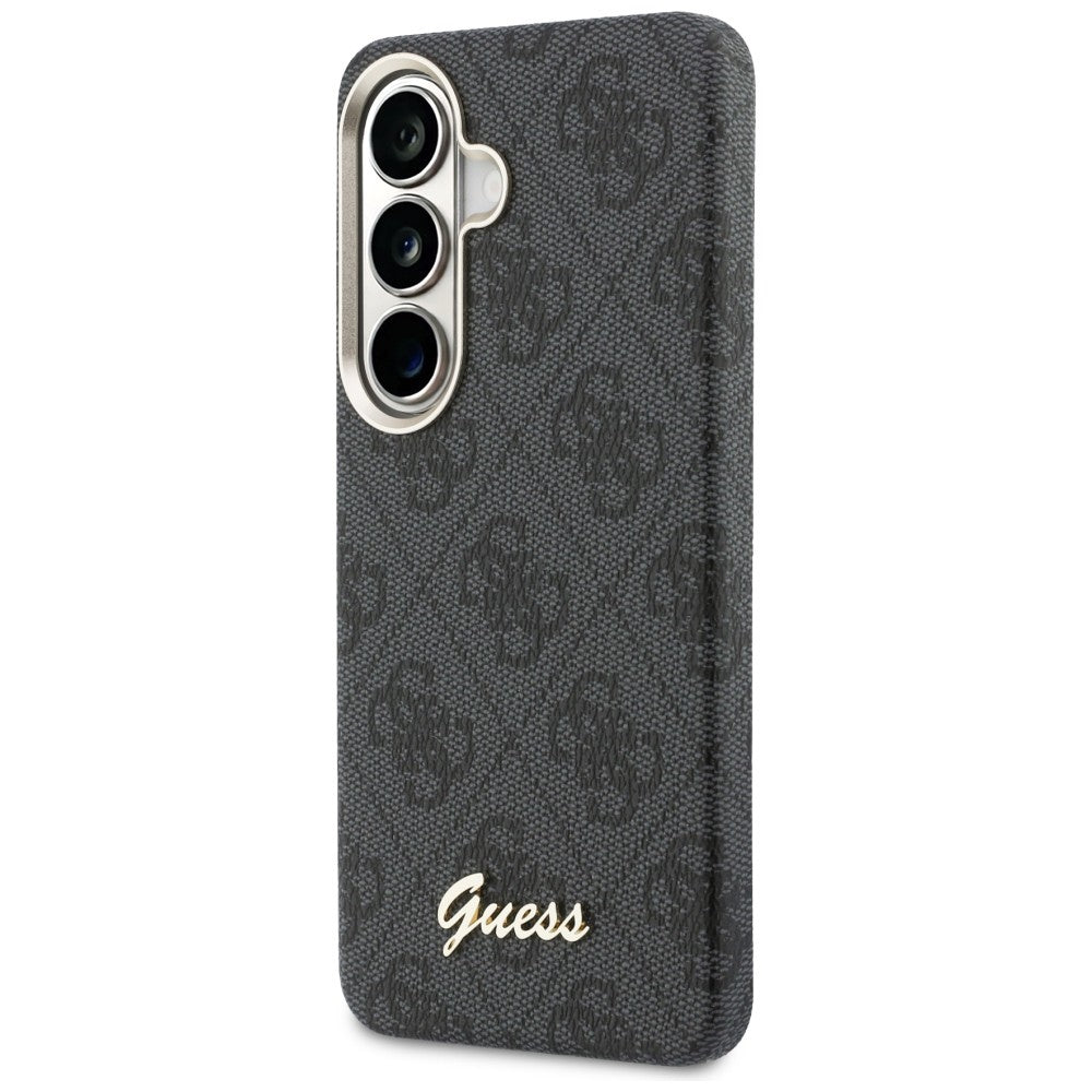 MagSafe hoesje voor Samsung Galaxy S26 S942, Guess, 4G Script Logo, Zwart